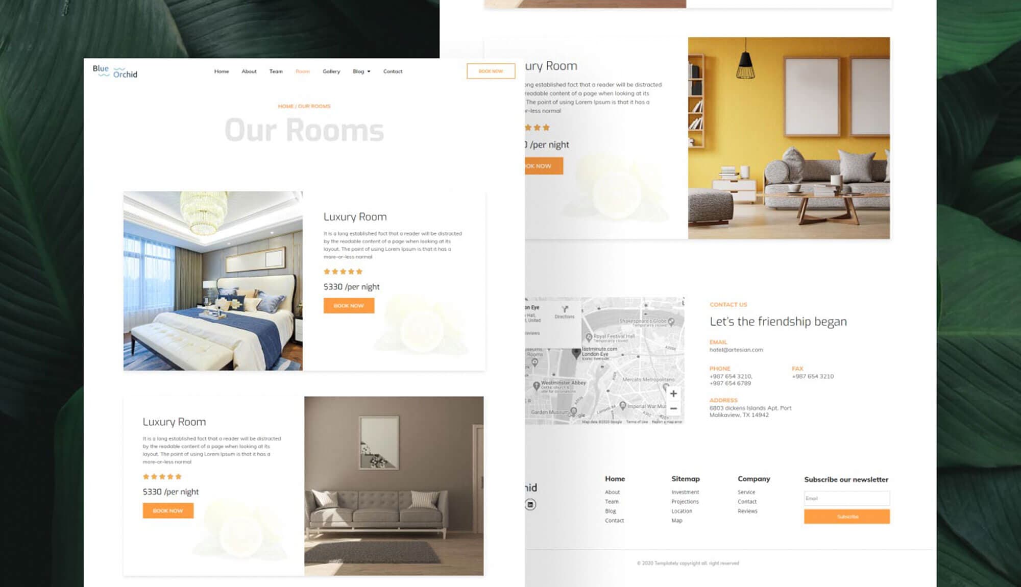 Blue Orchid Room Page Banner