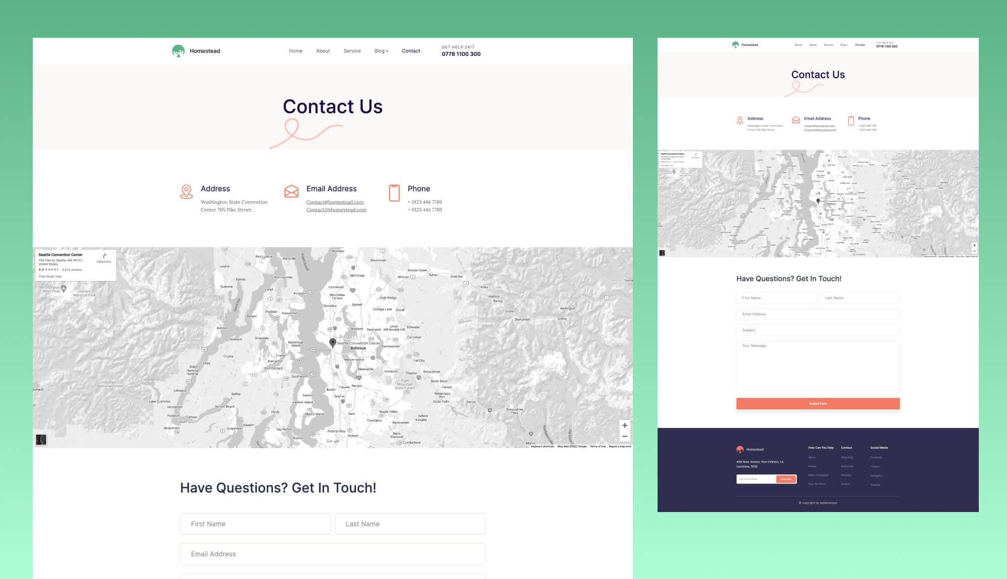 Homestead Contact Page Banner