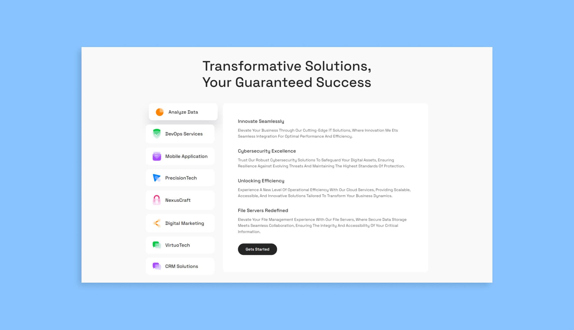 Techitok Service Tab Section For Gutenberg Banner