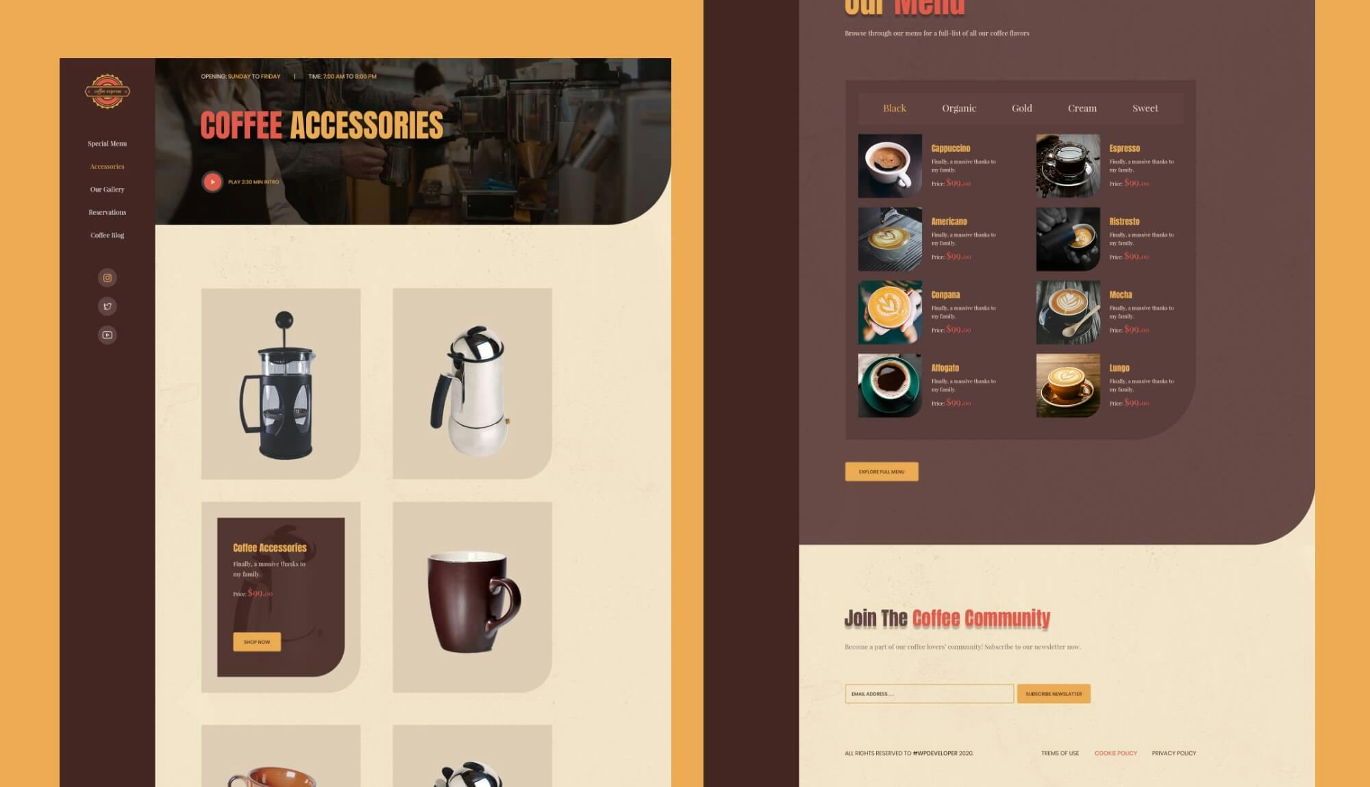 Coffee Express Accessories Page Banner