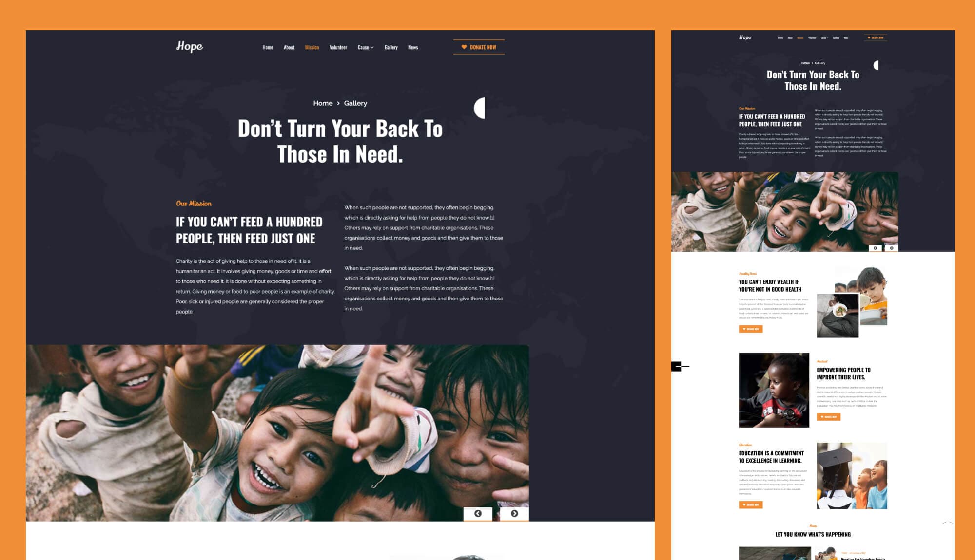 Hope Mission Page For Gutenberg Banner