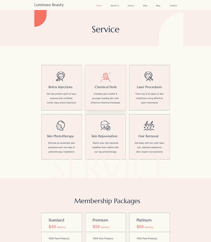 Luminous Beauty Services Page thumbnail