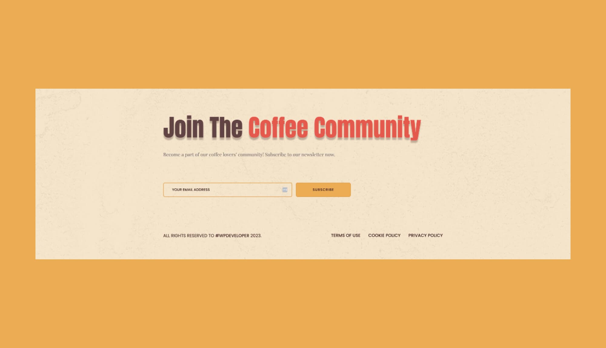Coffee Express Footer Section For Gutenberg Banner