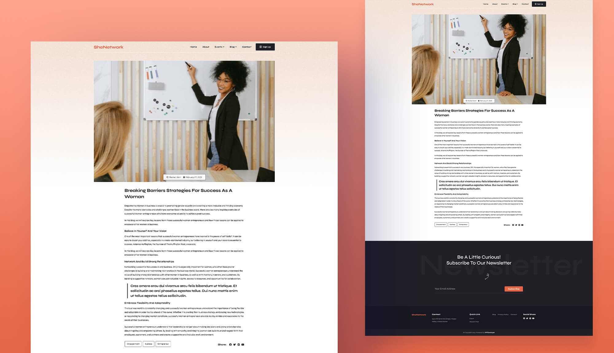 SheNetwork Blog Details Page Banner