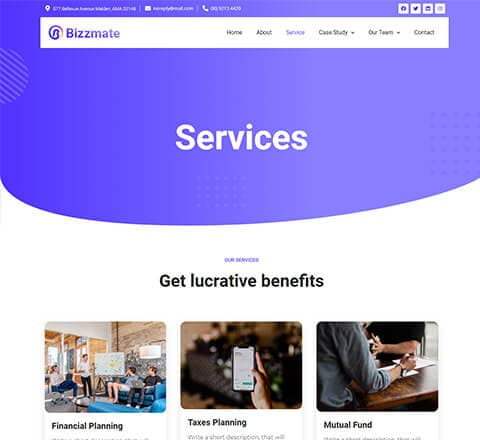 Bizzmate Agency Services Page thumbnail