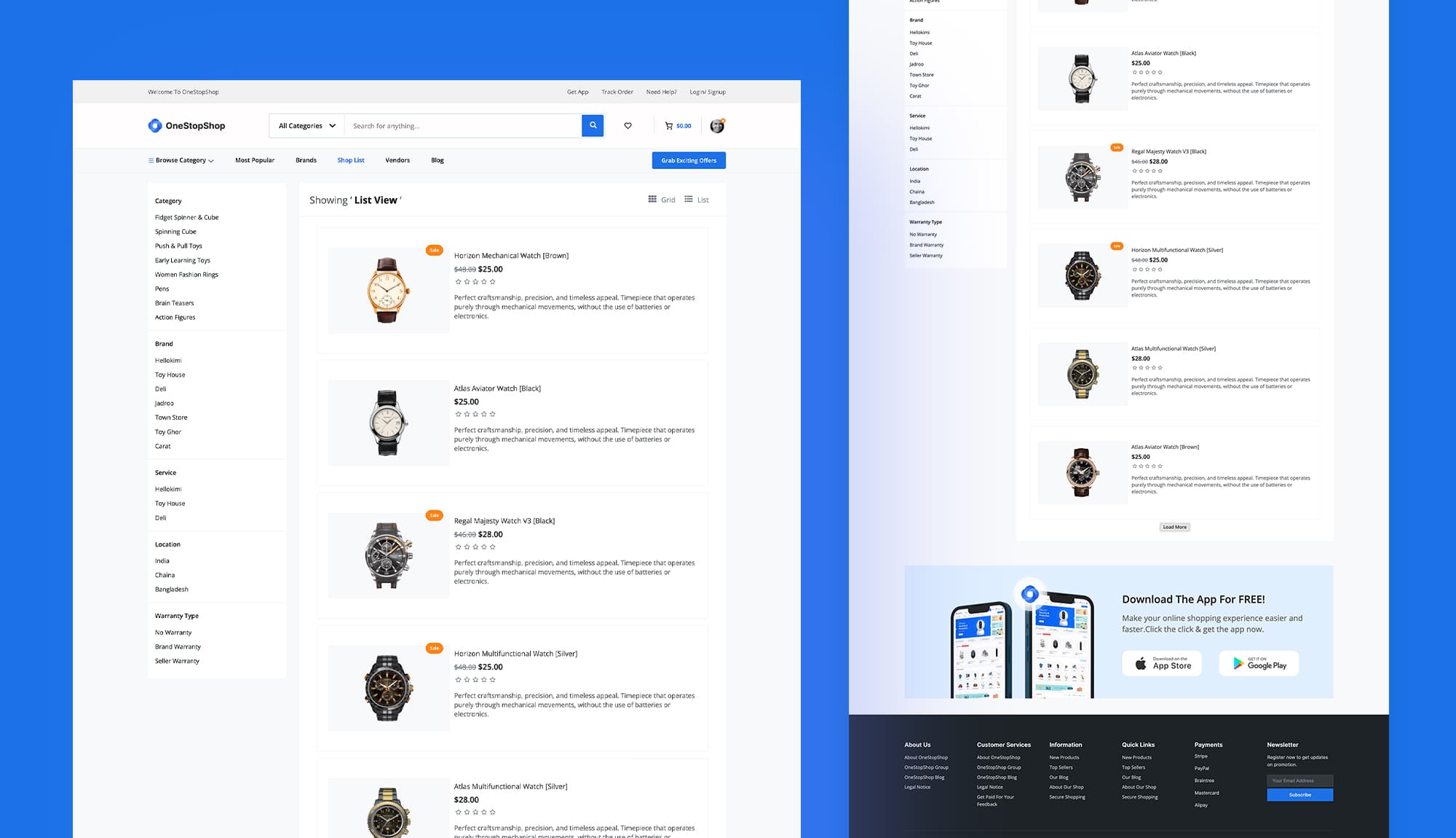 OneStopShop Search List View Page For Gutenberg Banner