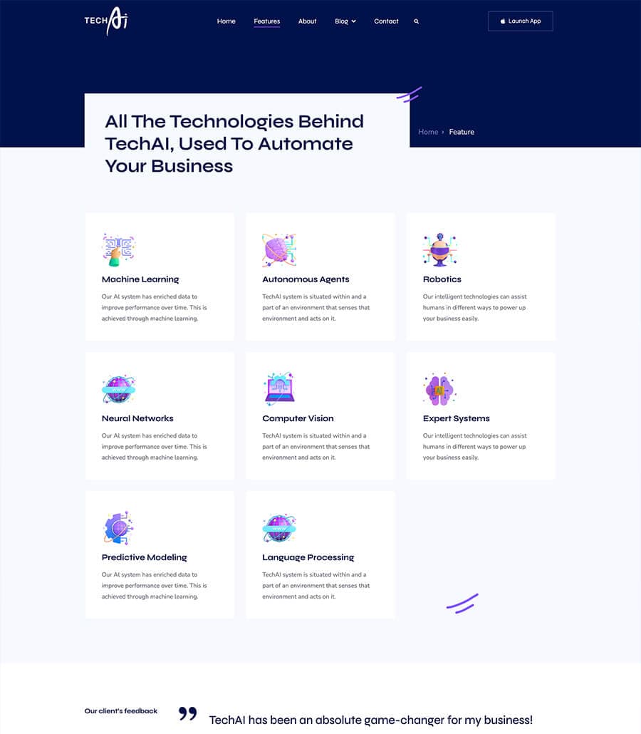 TechAI Features Page For Gutenberg thumbnail