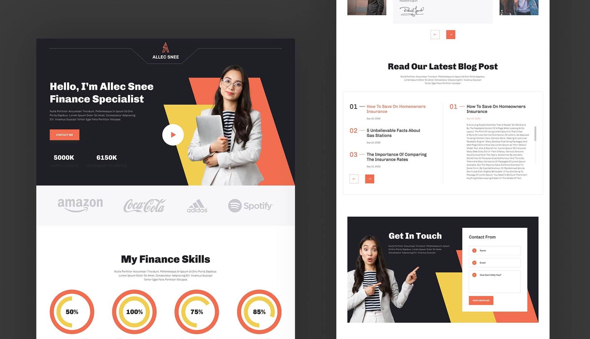 Allec Snee Landing Page By Templately