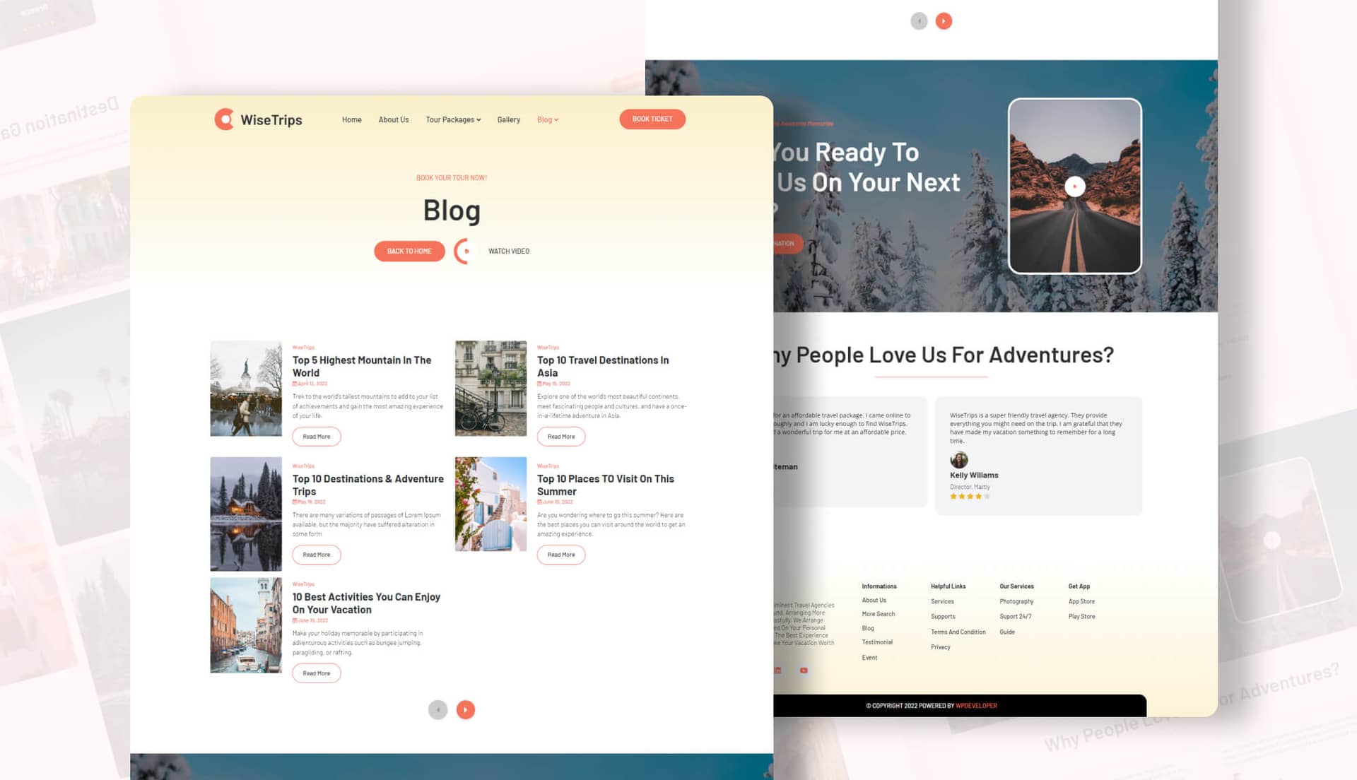 WiseTrips Blog Page By Templately