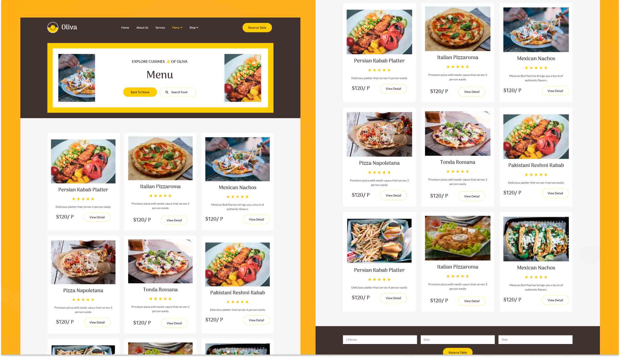 Oliva Menu Page Banner