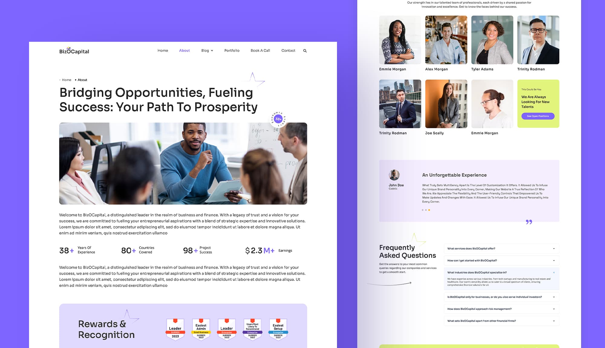 BizOCapital About Page For Gutenberg Banner