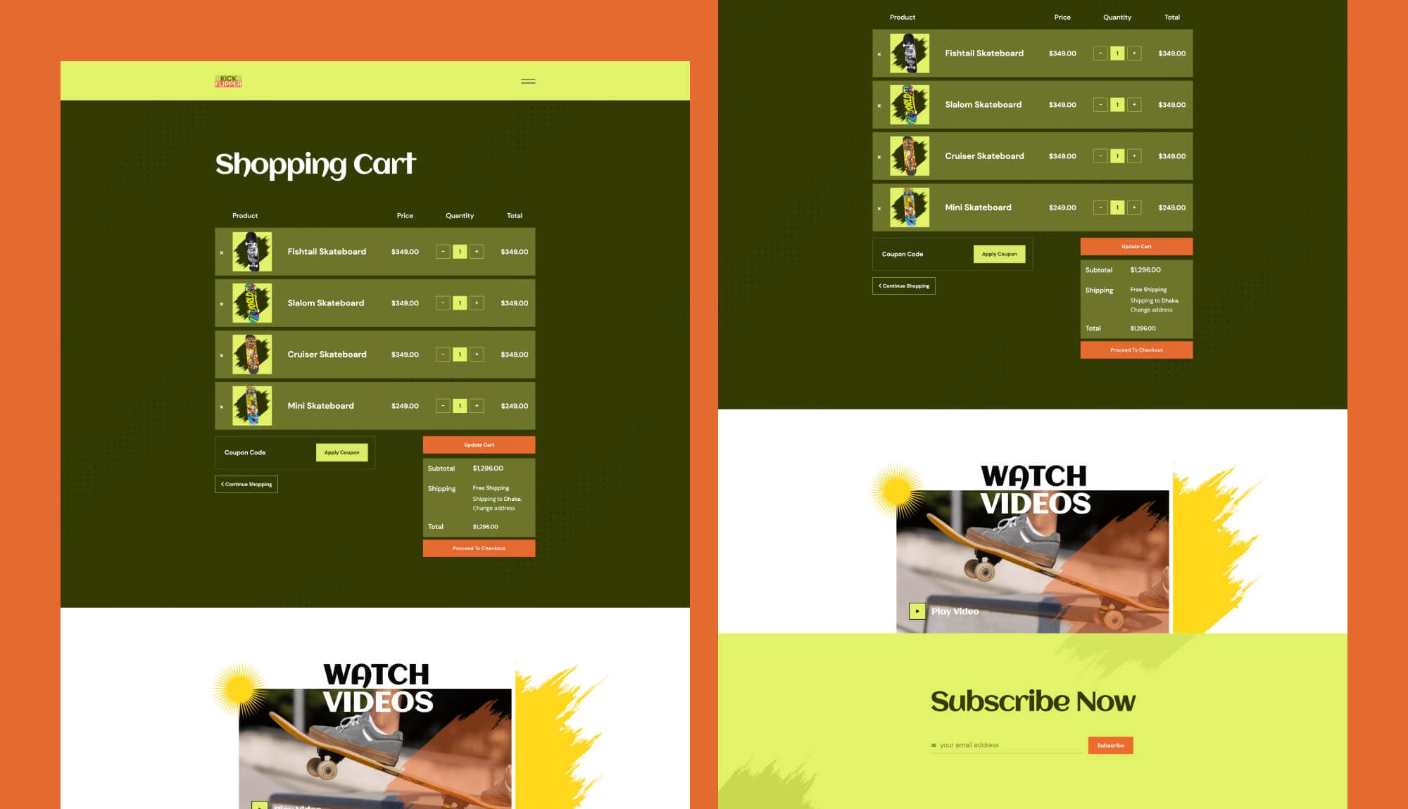 Kick Flipper Shopping Cart Page Banner