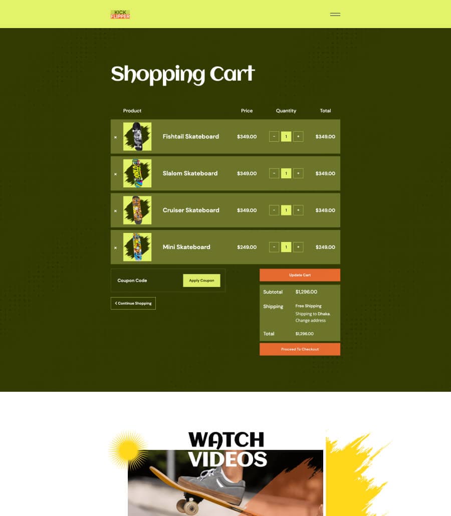 Kick Flipper Shopping Cart Page thumbnail