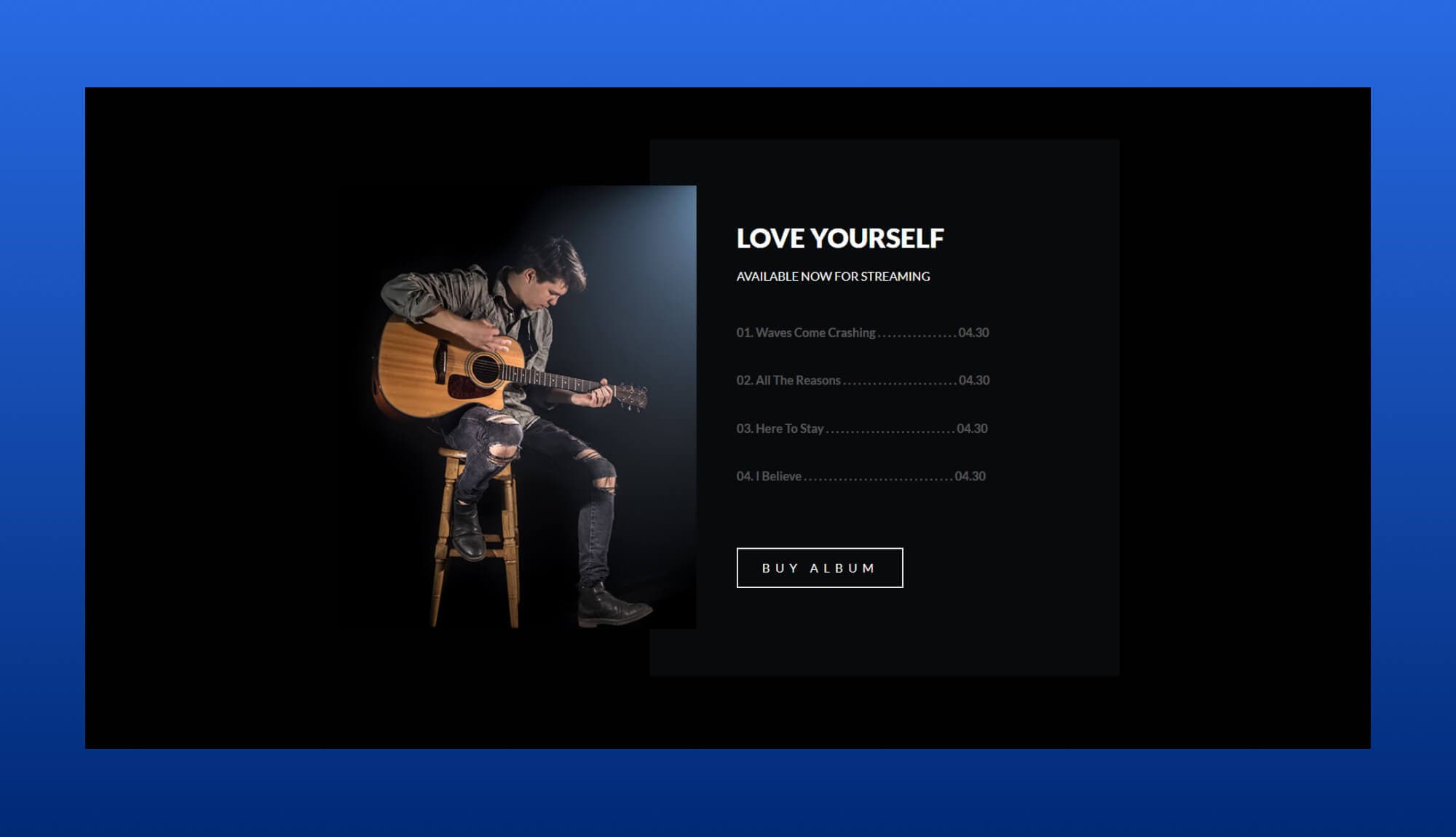 EleMusic About Section For Gutenberg Banner