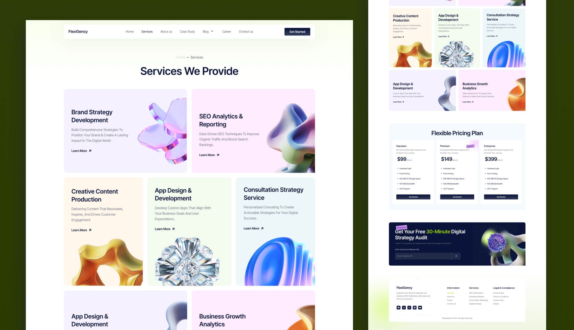 FlexiGency Service Page By Templately
