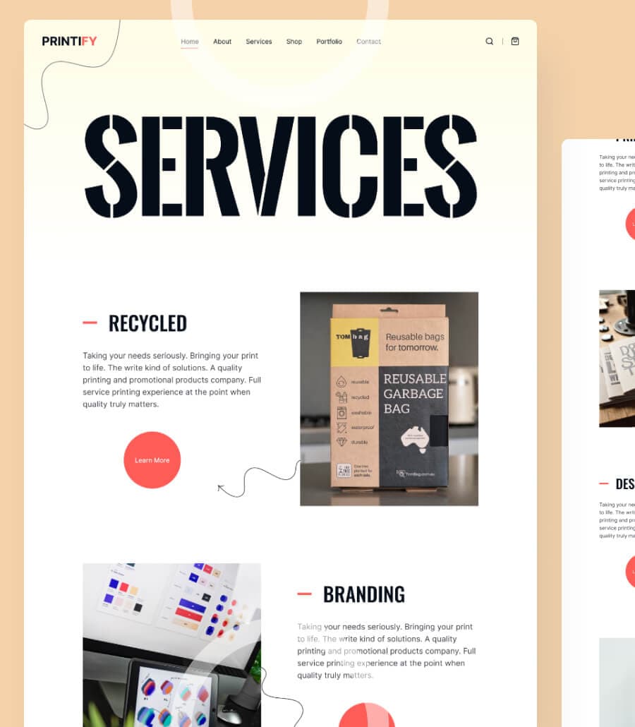 Printify Services Page thumbnail