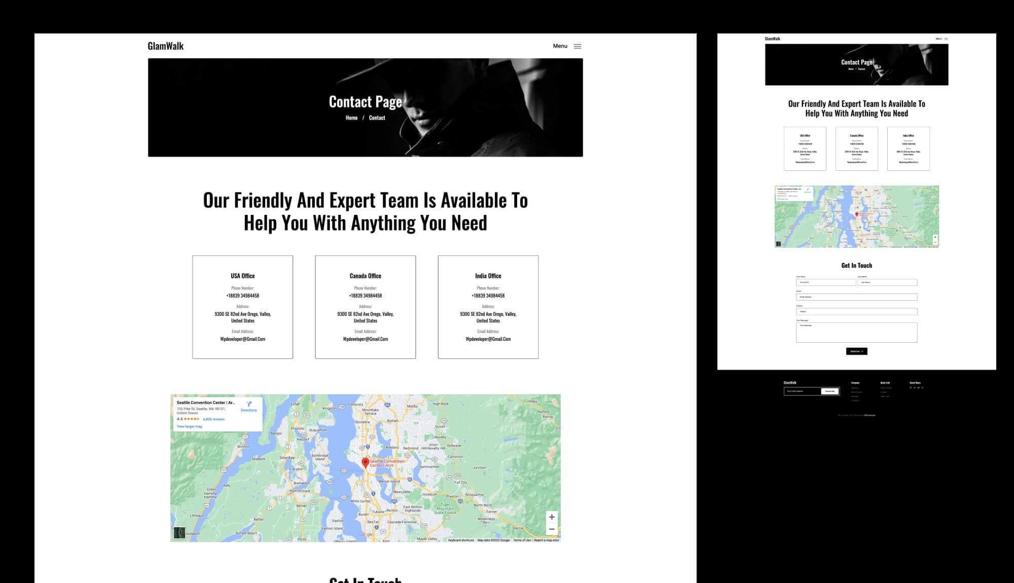 GlamWalk Contact Page Banner