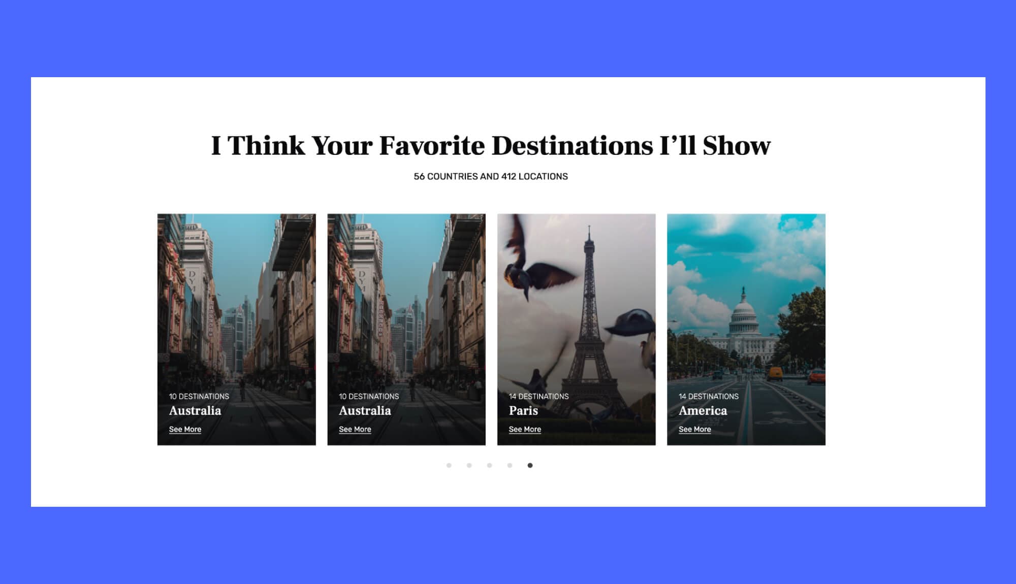 TravelBee Favorite Destination Section For Gutenberg Banner