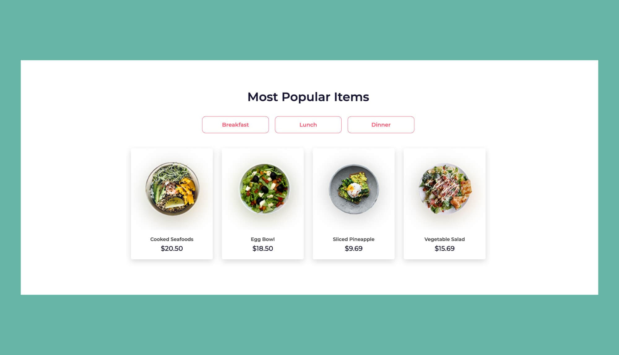 Food Express Popular Items Section For Gutenberg Banner