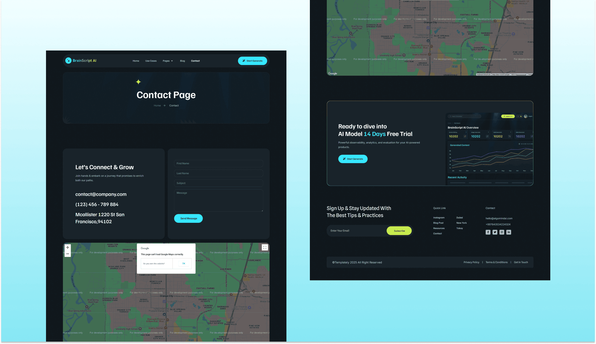 BrainScript AI Contact Page Banner