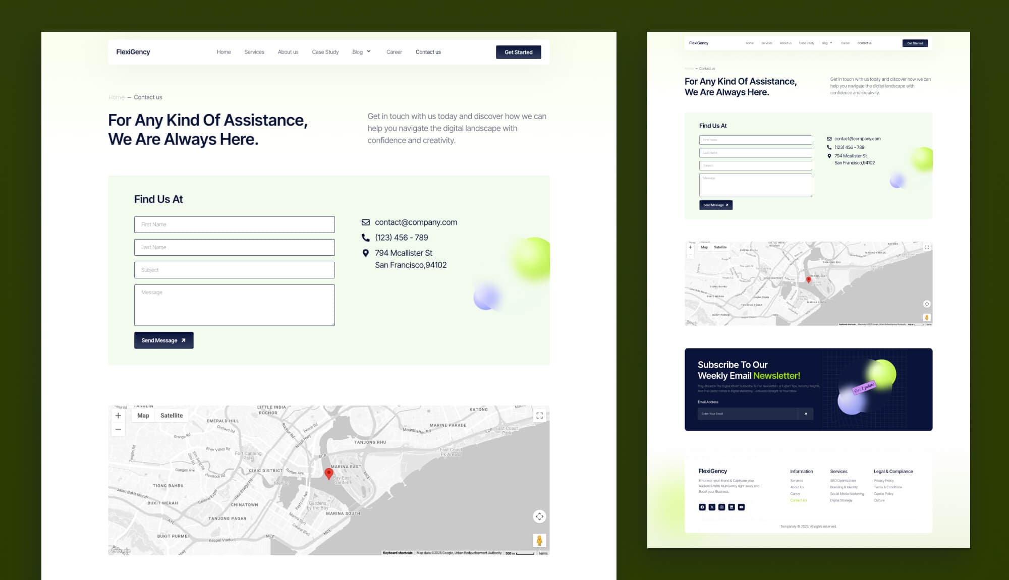 FlexiGency Contact Page By Templately