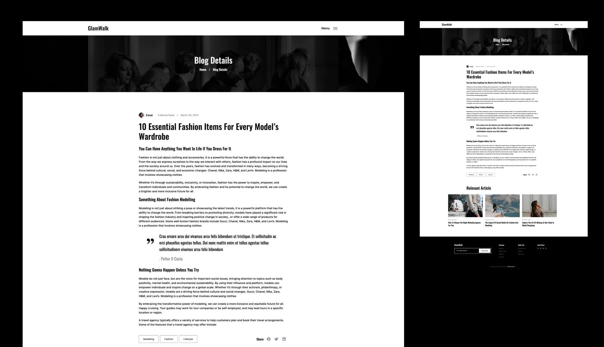 GlamWalk Blog Details Page Banner