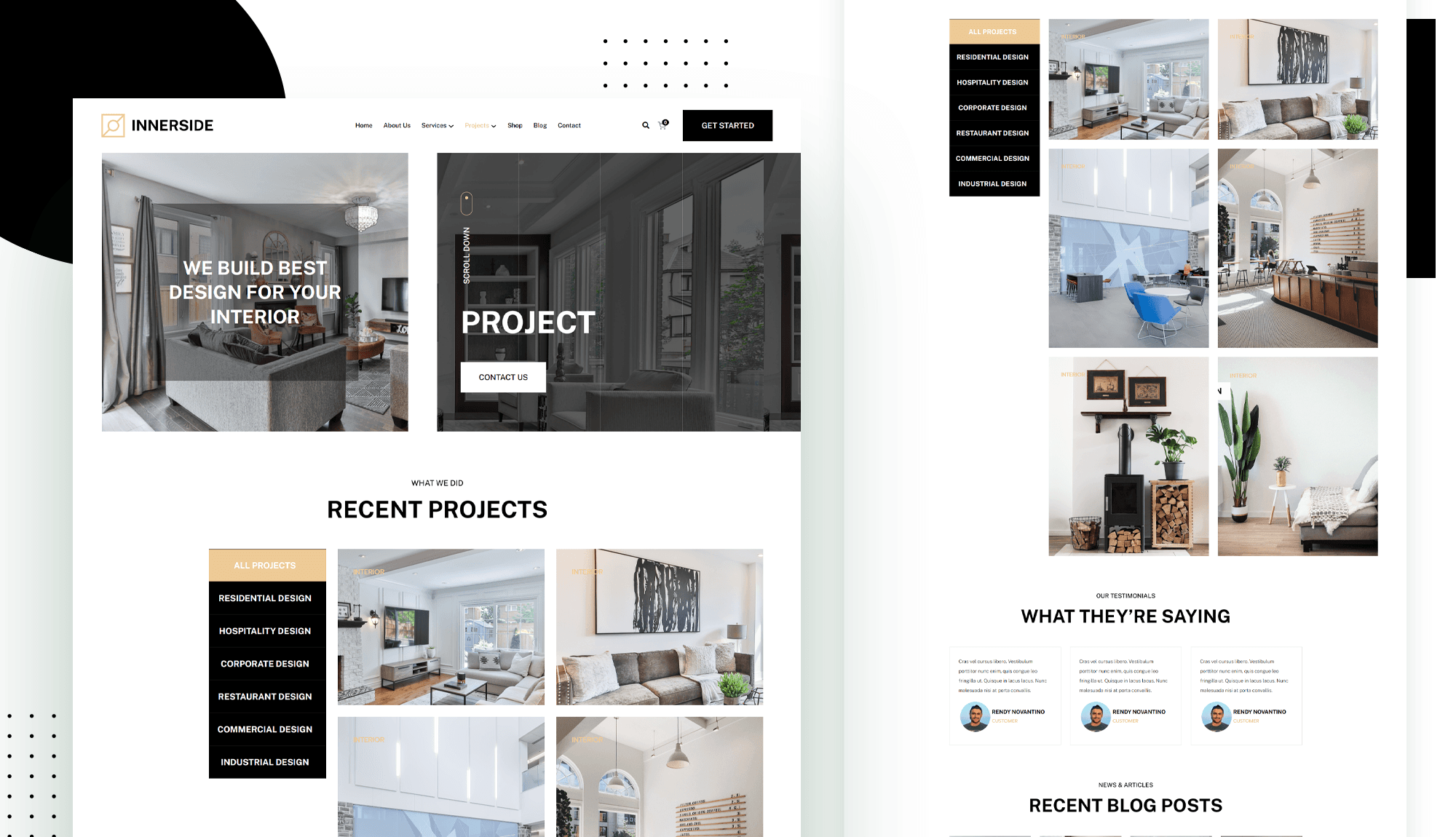 InnerSide Projects Page For Gutenberg By Templately