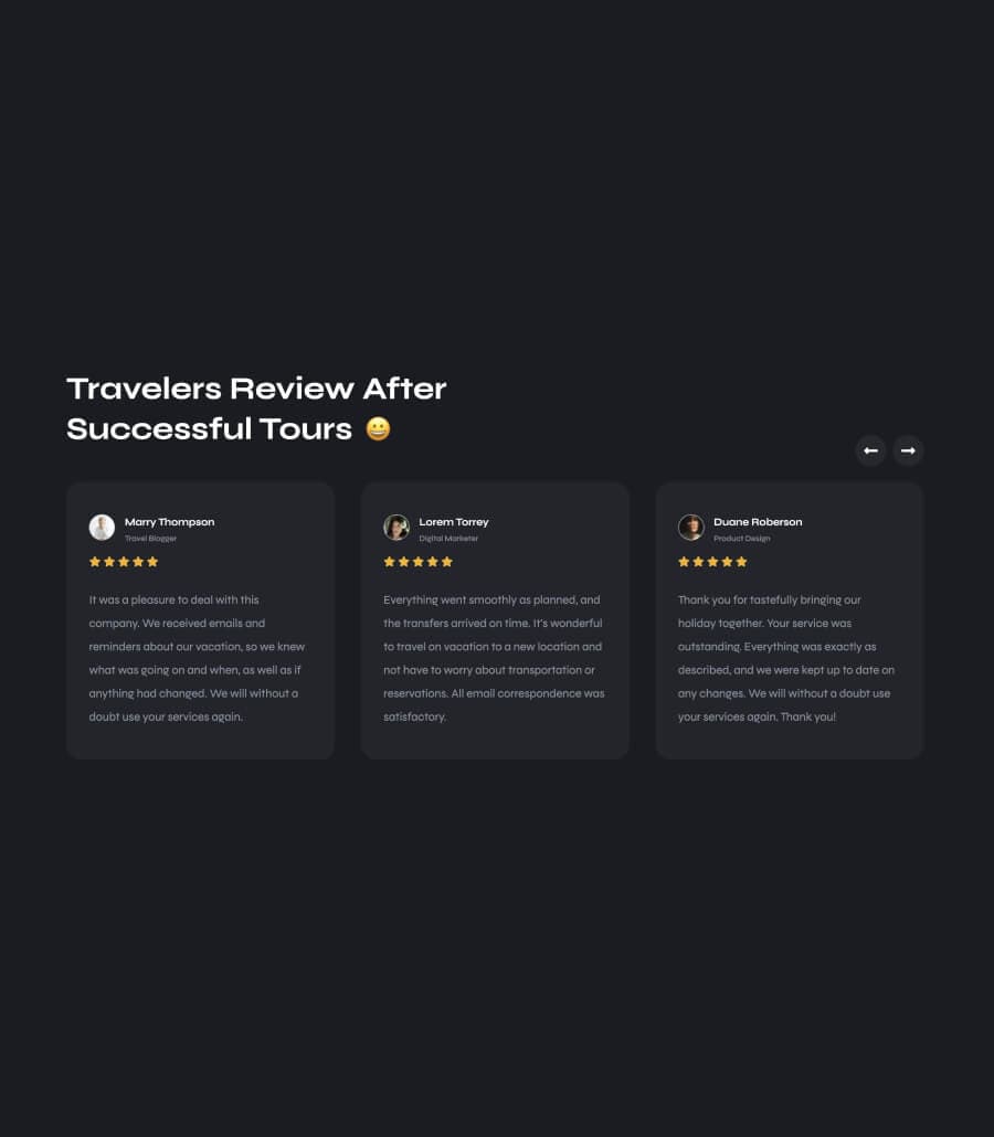 ExploreLy Testimonial Section thumbnail