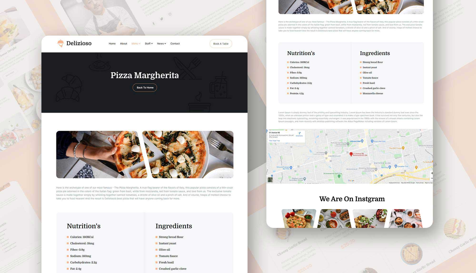 Delizioso Food Details Page Banner