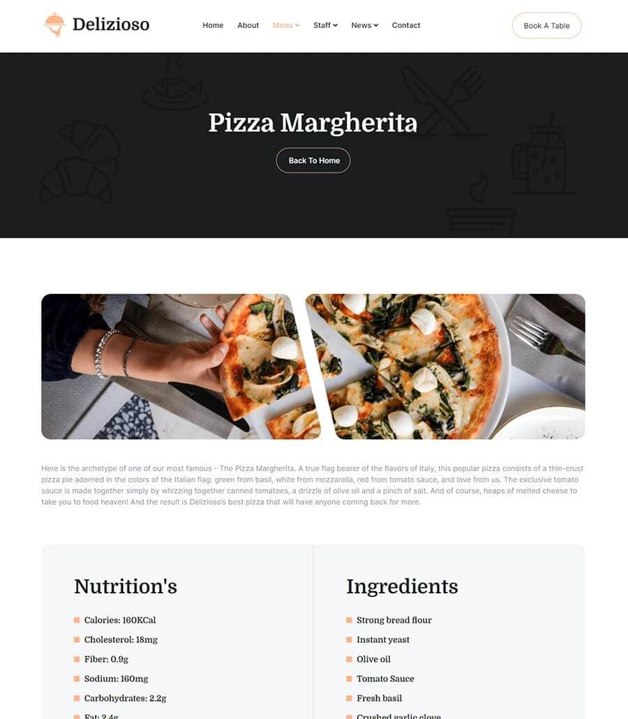 Delizioso Food Details Page thumbnail