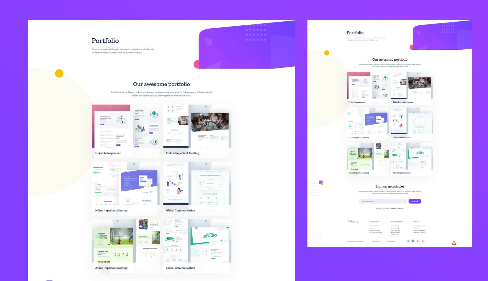 Unigency Portfolio Page Lite For Gutenberg By Templately