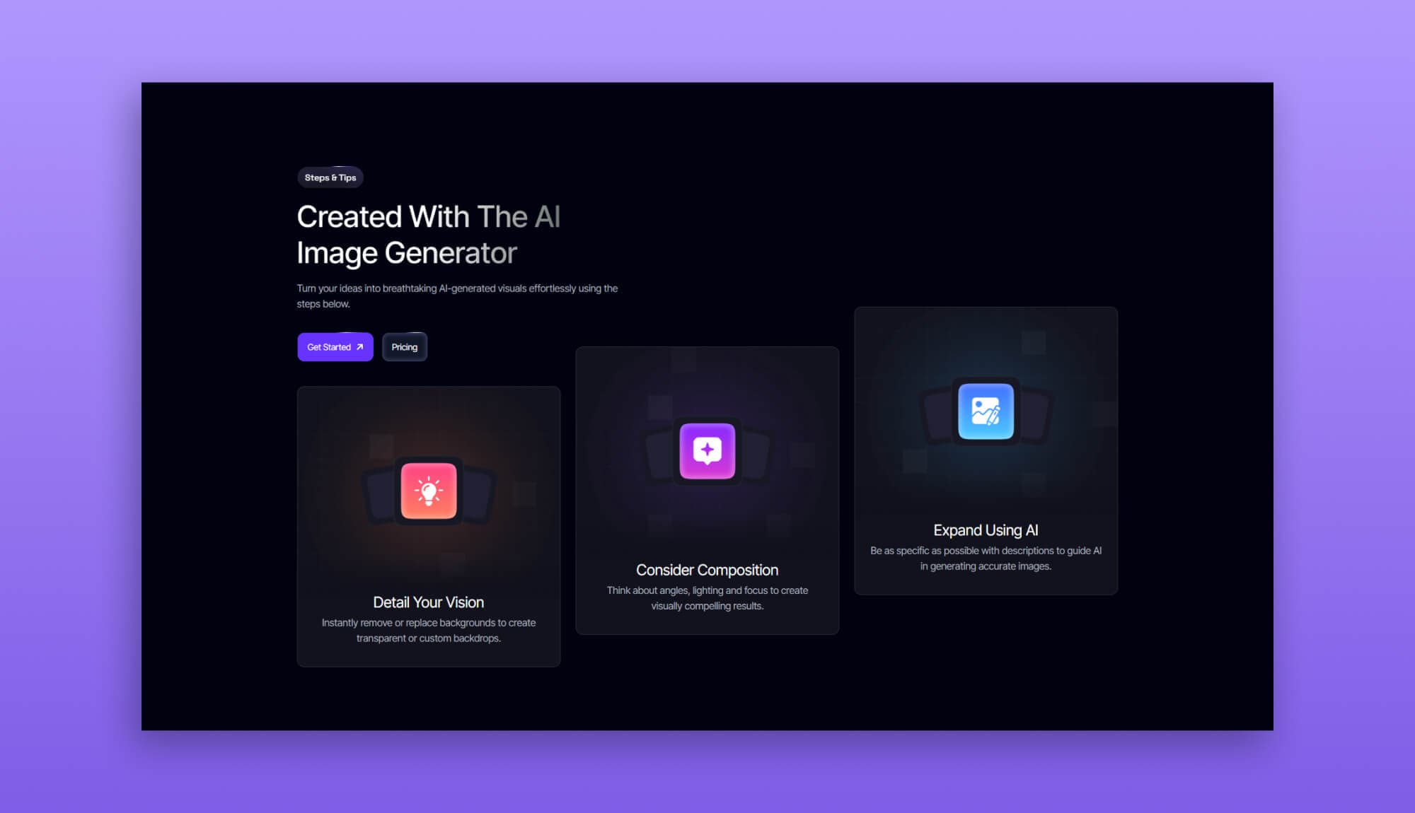 IllustrateAI Work Process Steps Section for Gutenberg Banner