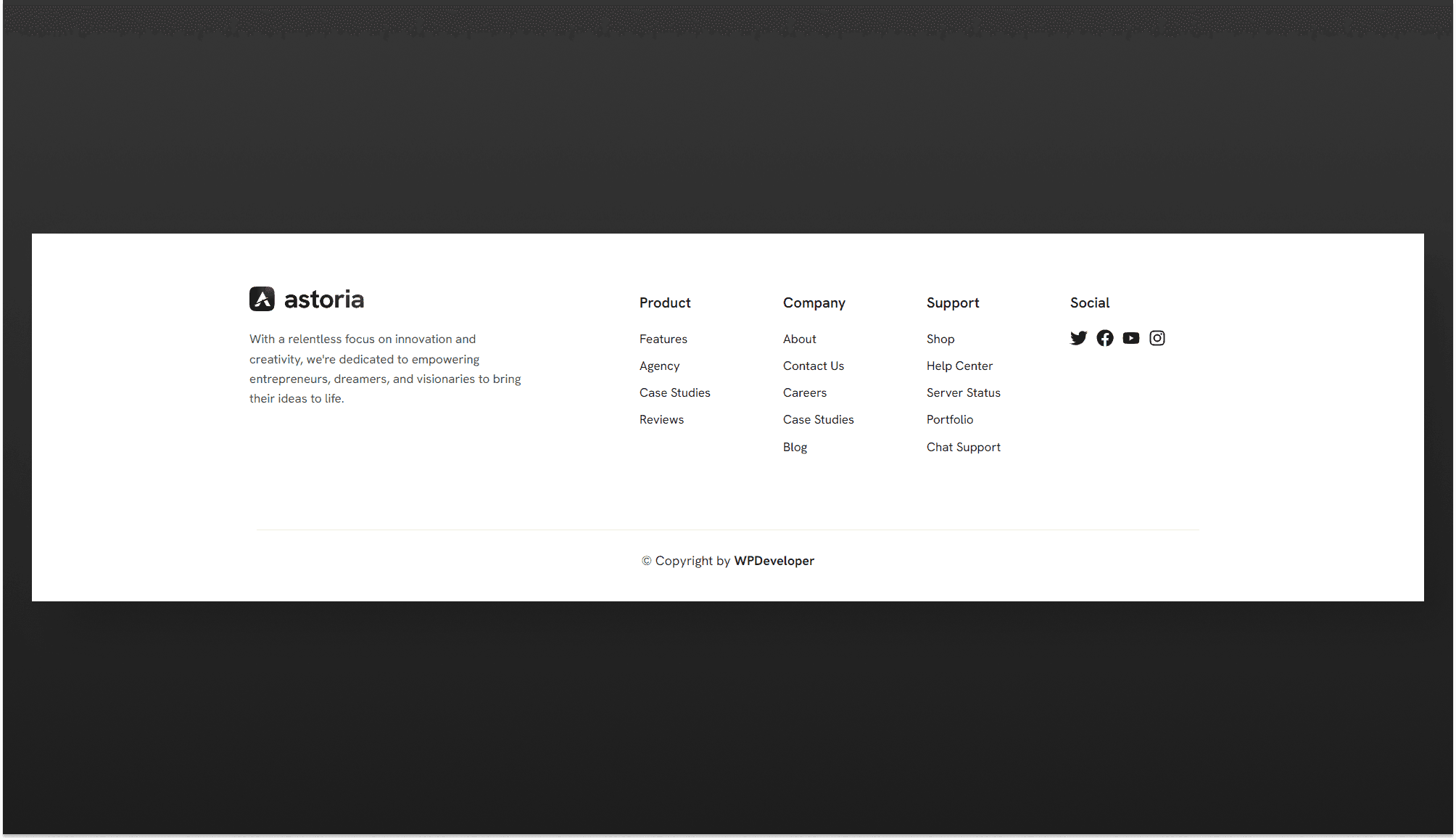 Astoria Ecommerce Footer Section Banner