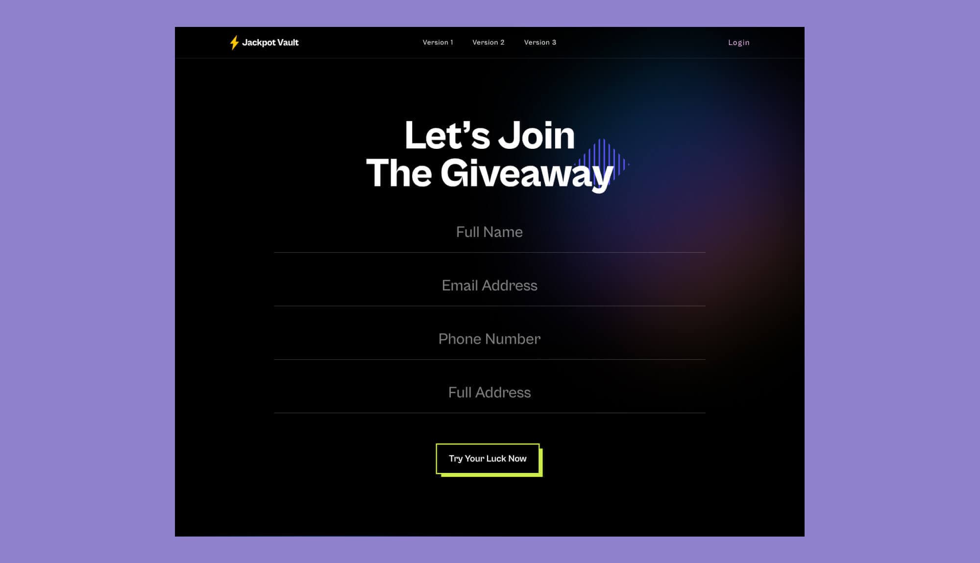 Jackpot Vault Joining Form Page Banner