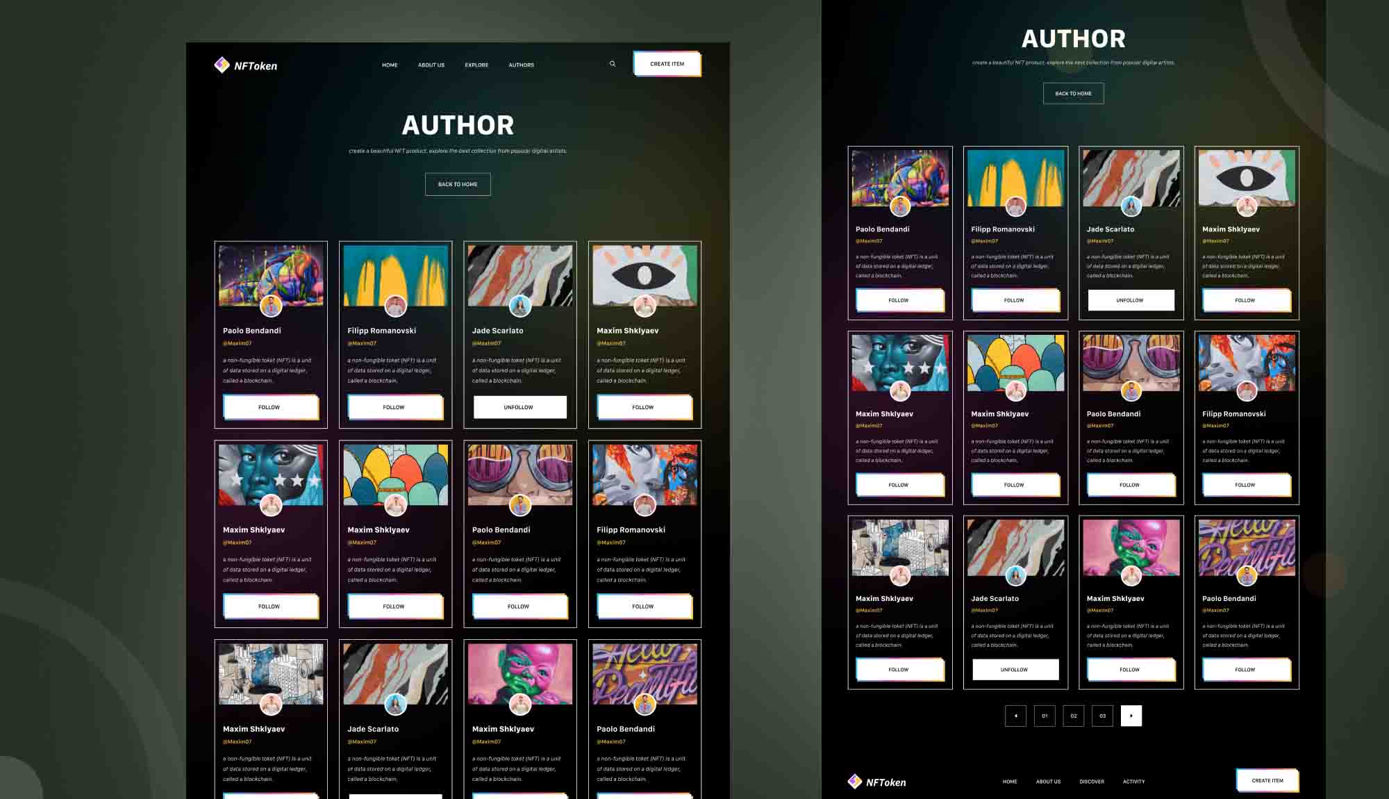 NFToken Author Page By Templately