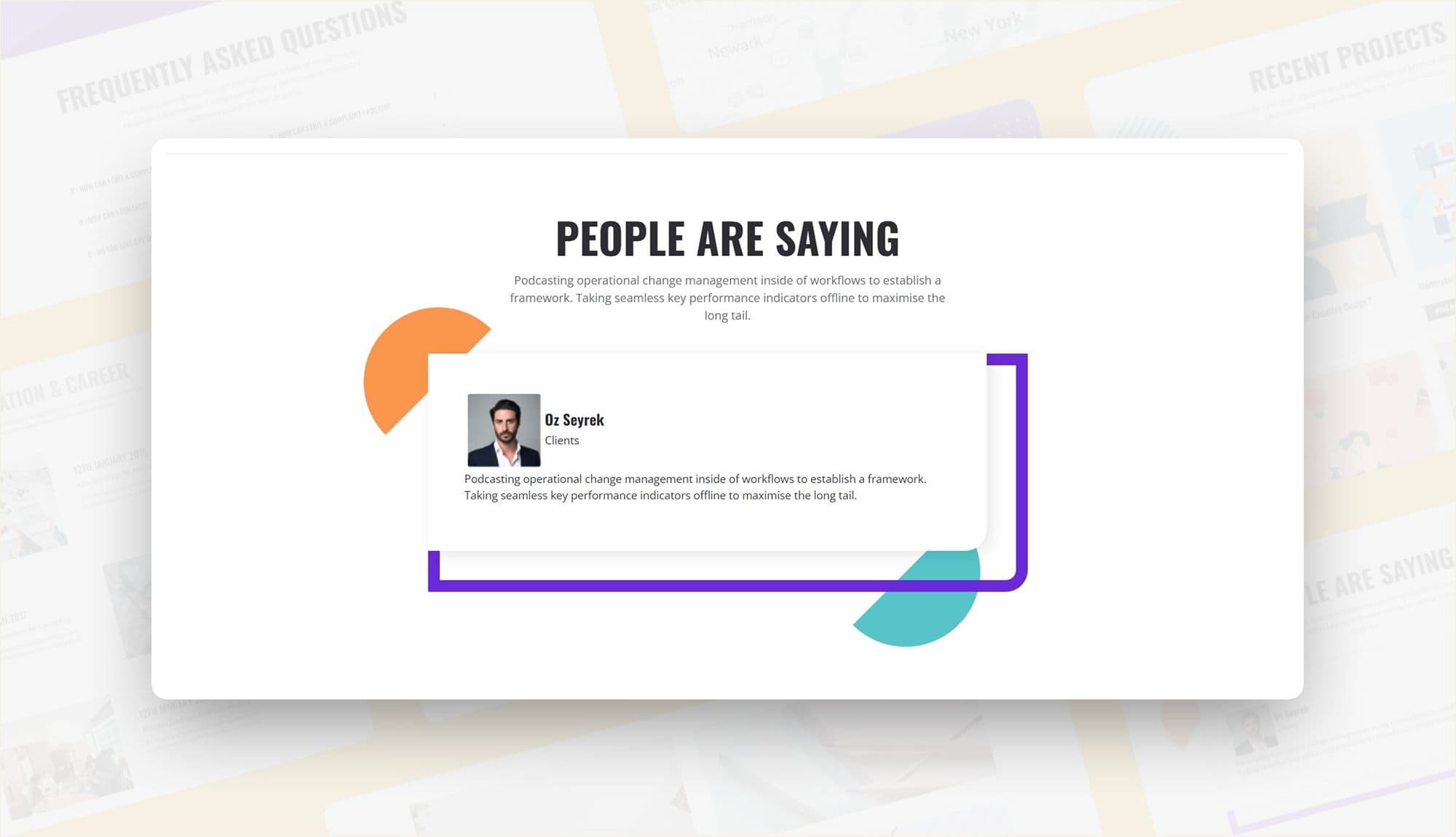 Smith Consulting Testimonial Section For Gutenberg Banner