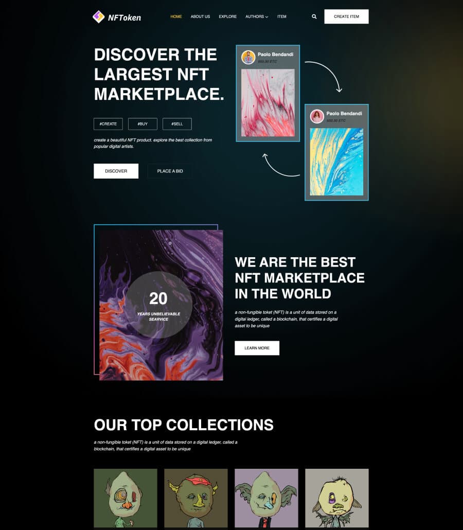 NFToken Home Page For Gutenberg thumbnail