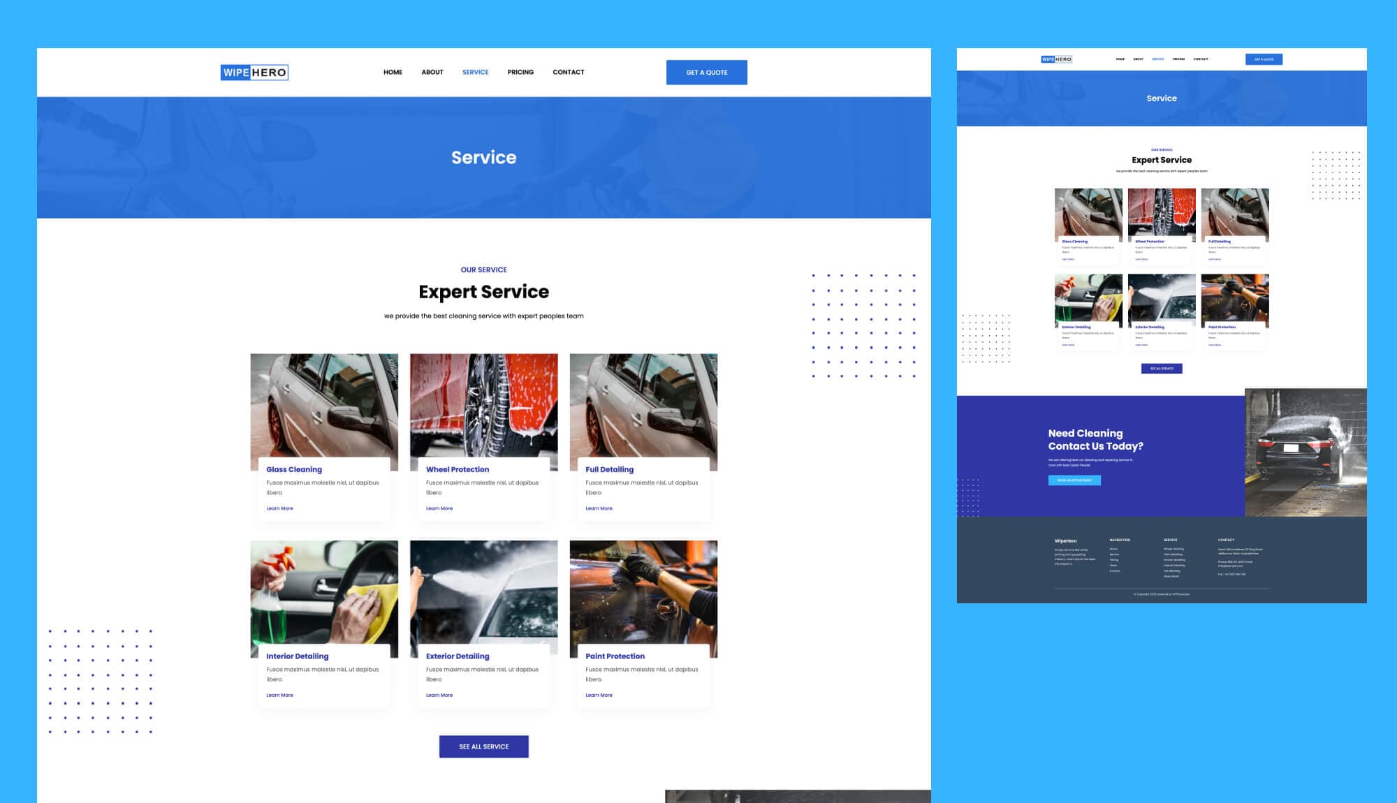 Wipe Hero Service Page For Gutenberg Banner
