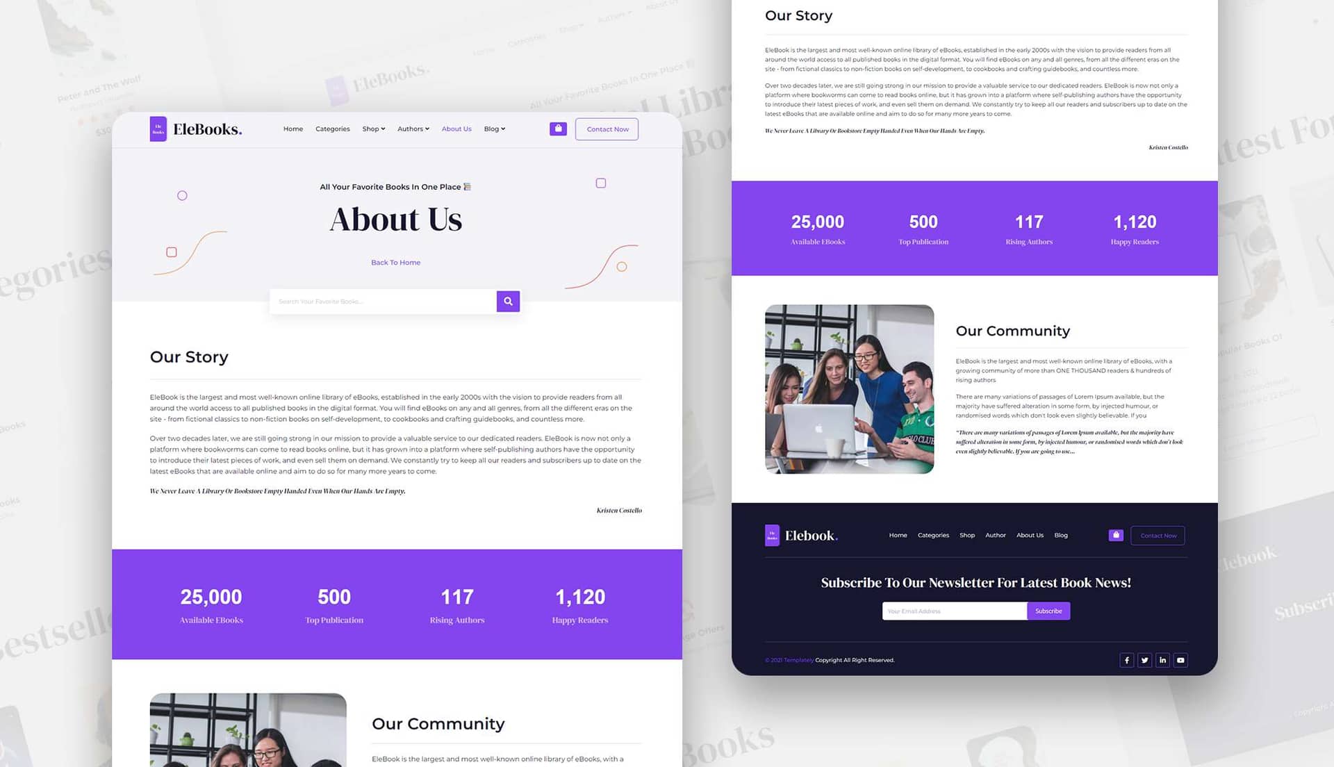 EleBook About Page By Templately