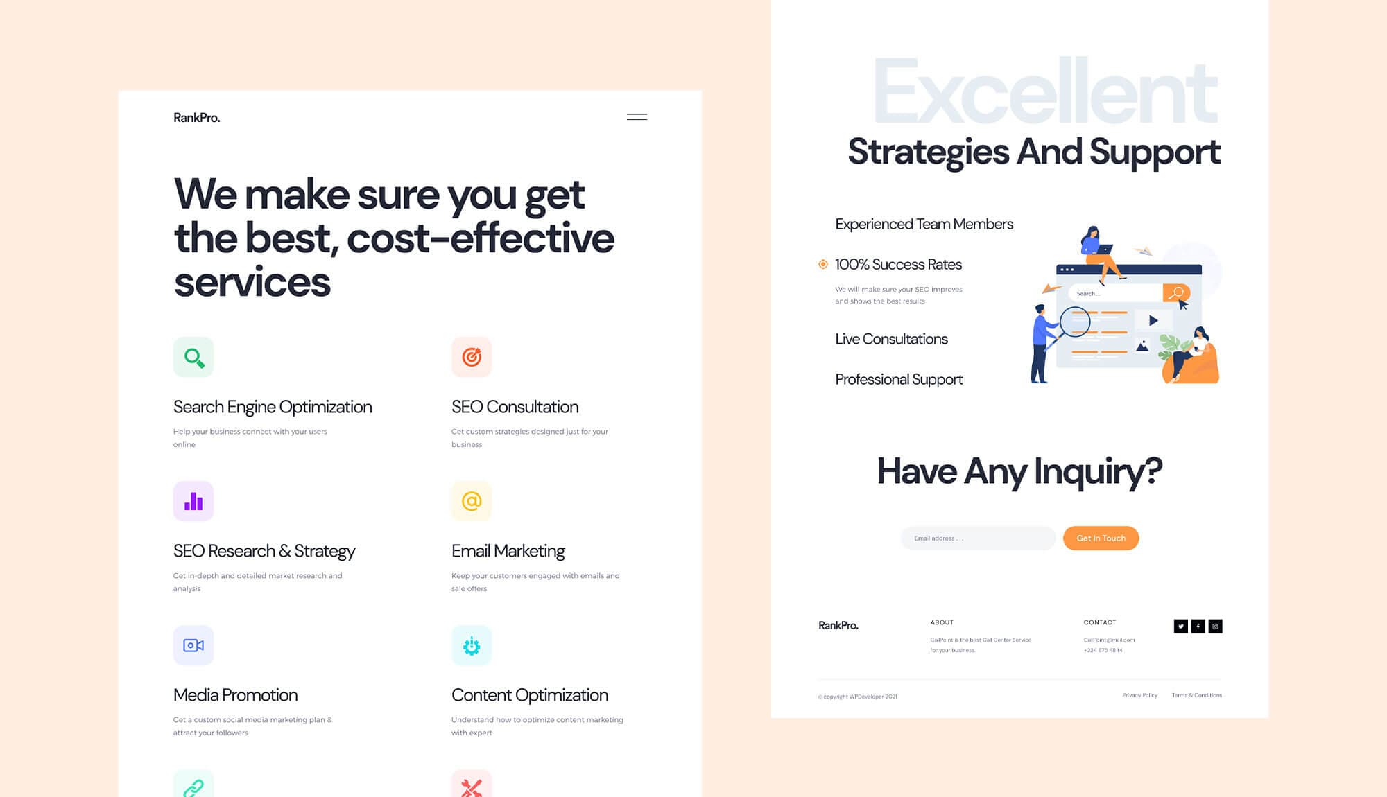RankPro Services Page By Templately