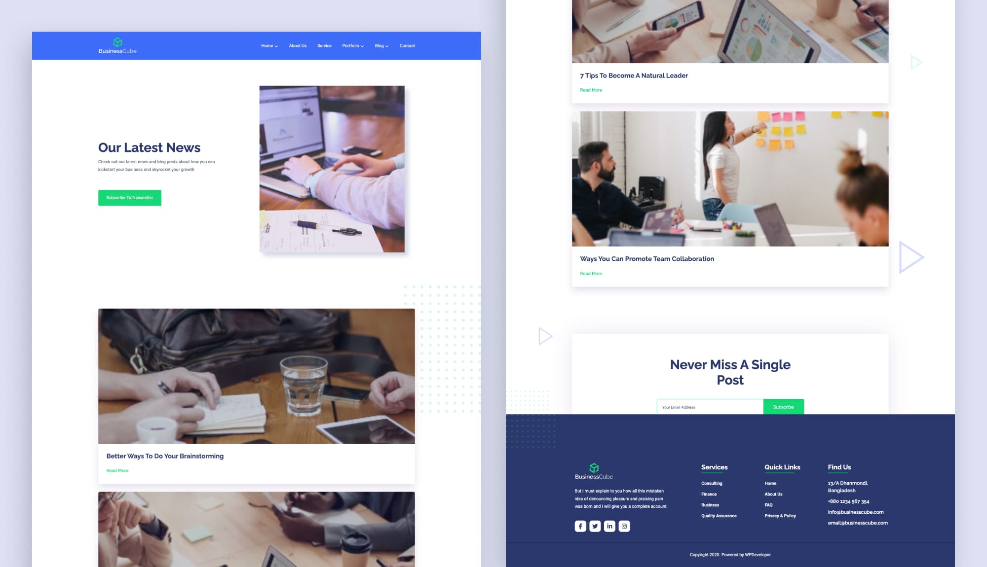 BusinessCube Blog Page Gutenberg V2 By Templately