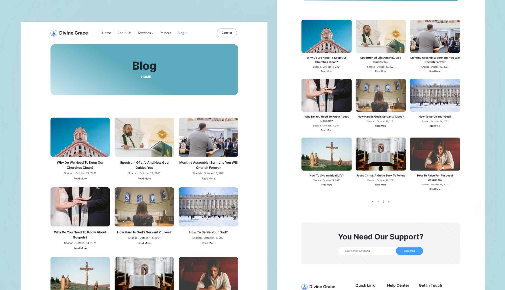 Divine Grace Blog Page By Templately