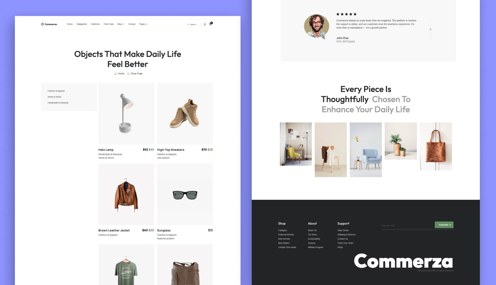 Commerza Shop Page For Gutenberg By Templately