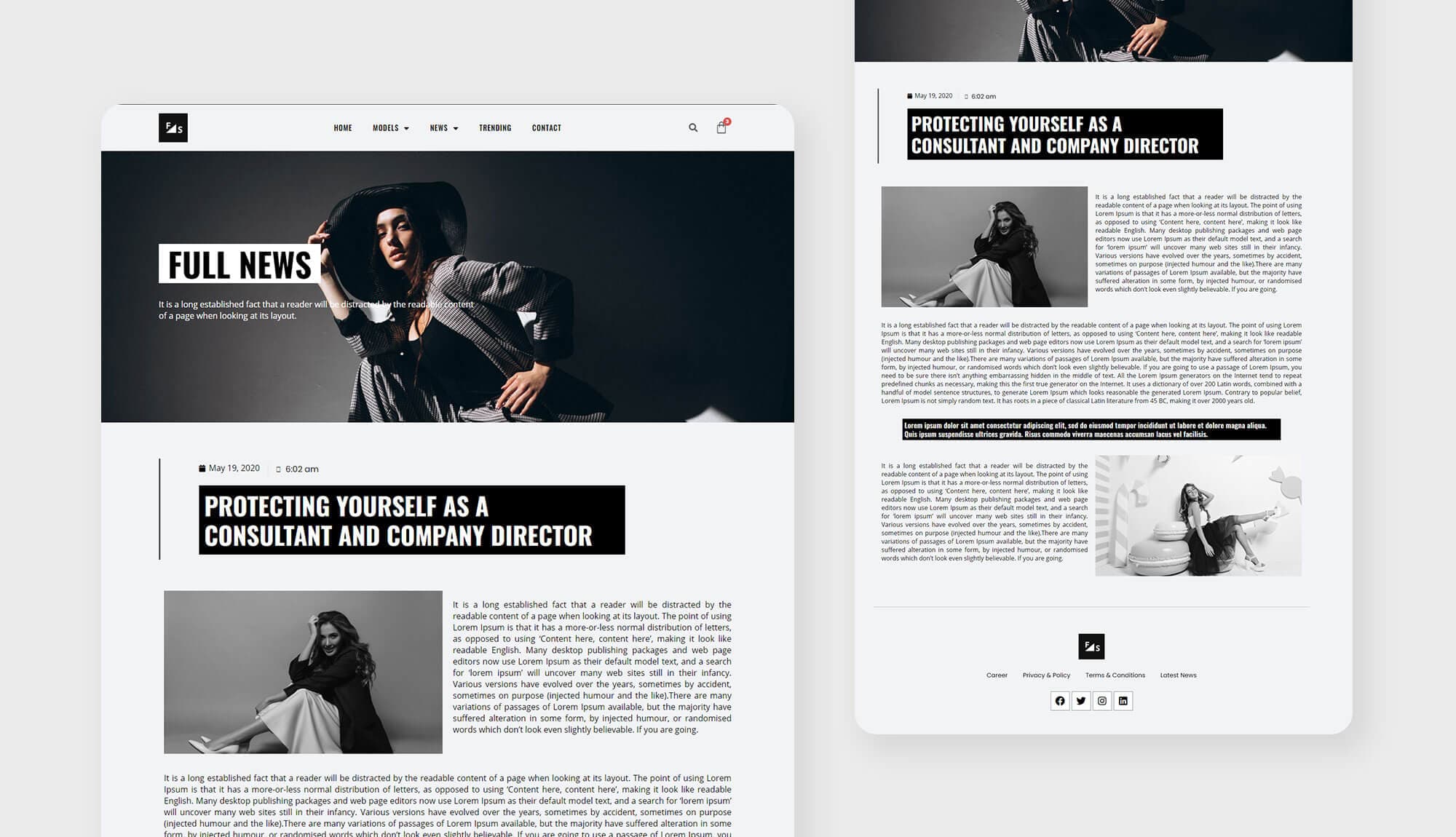 Fashion and Modeling News Details Page Banner