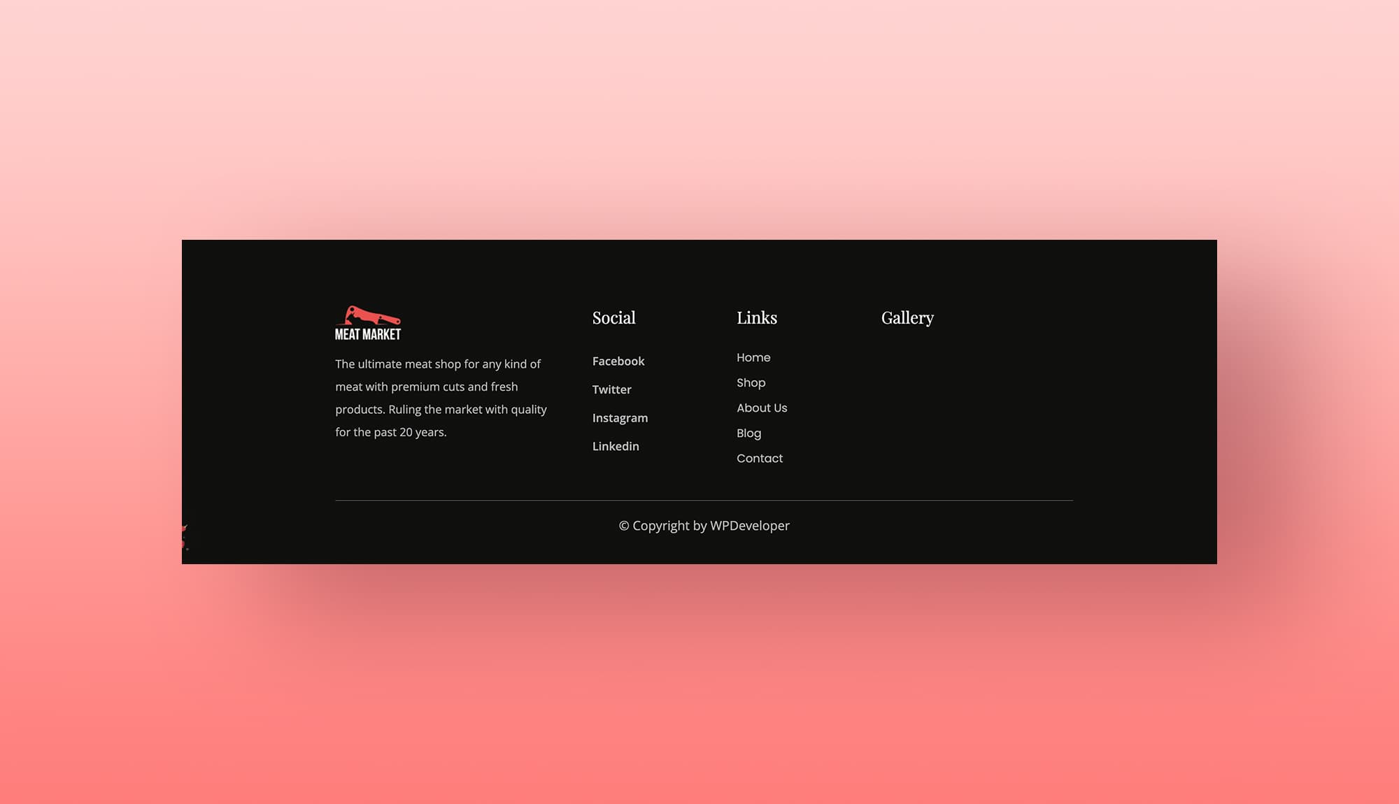 Meat Market Footer Section For Gutenberg By Templately