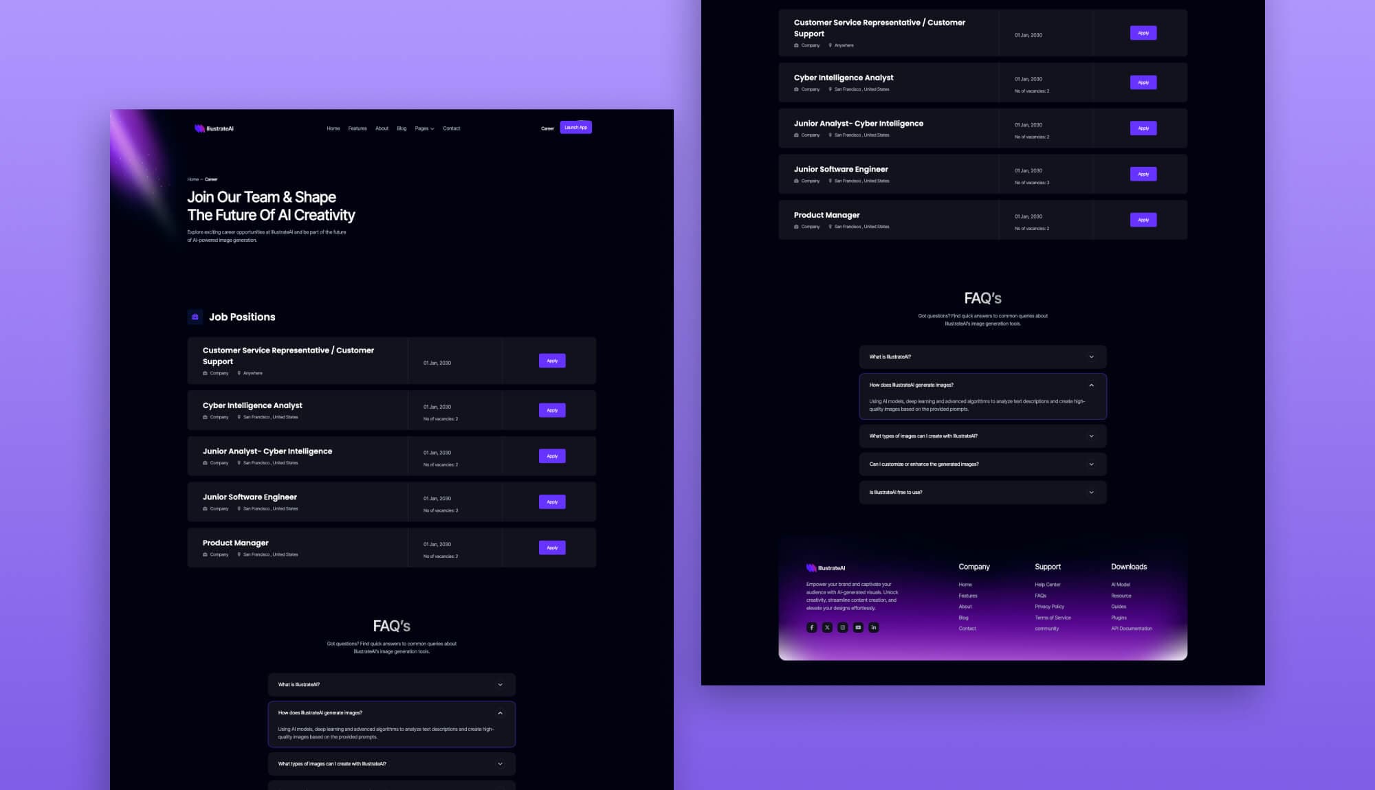IllustrateAI Career Page for Gutenberg Banner