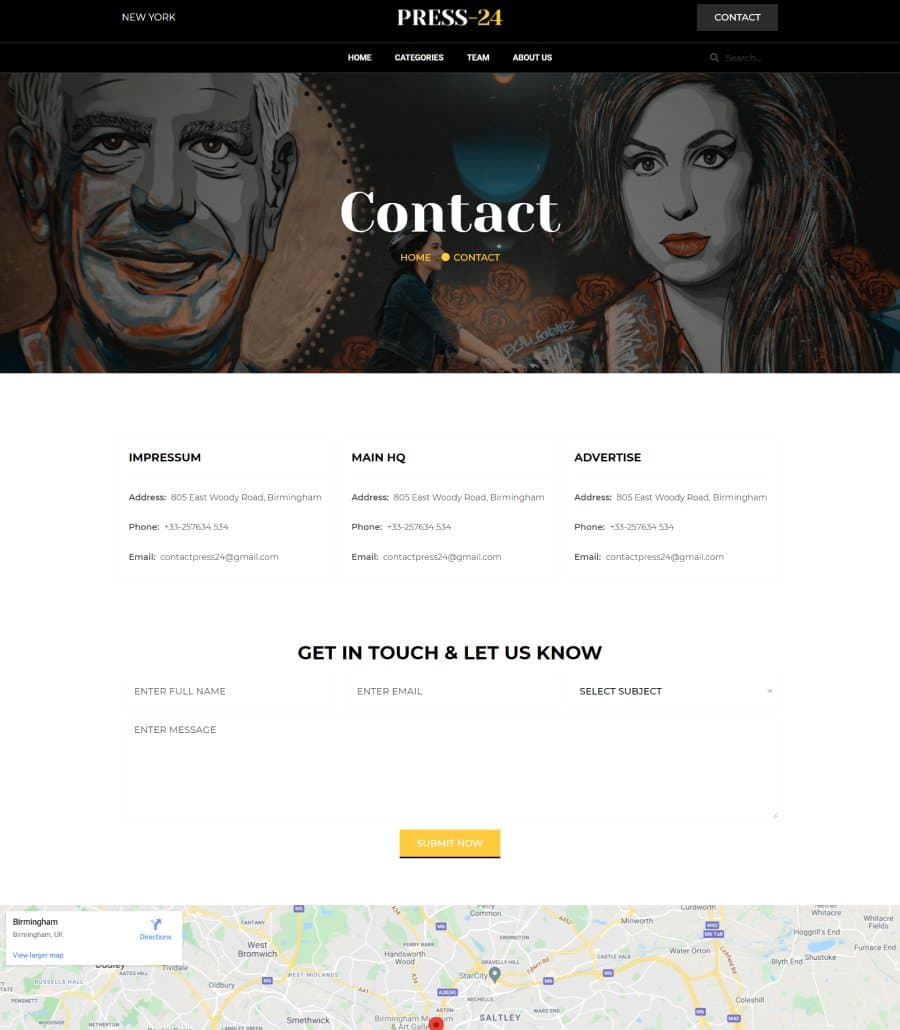 Press24 Contact Page thumbnail