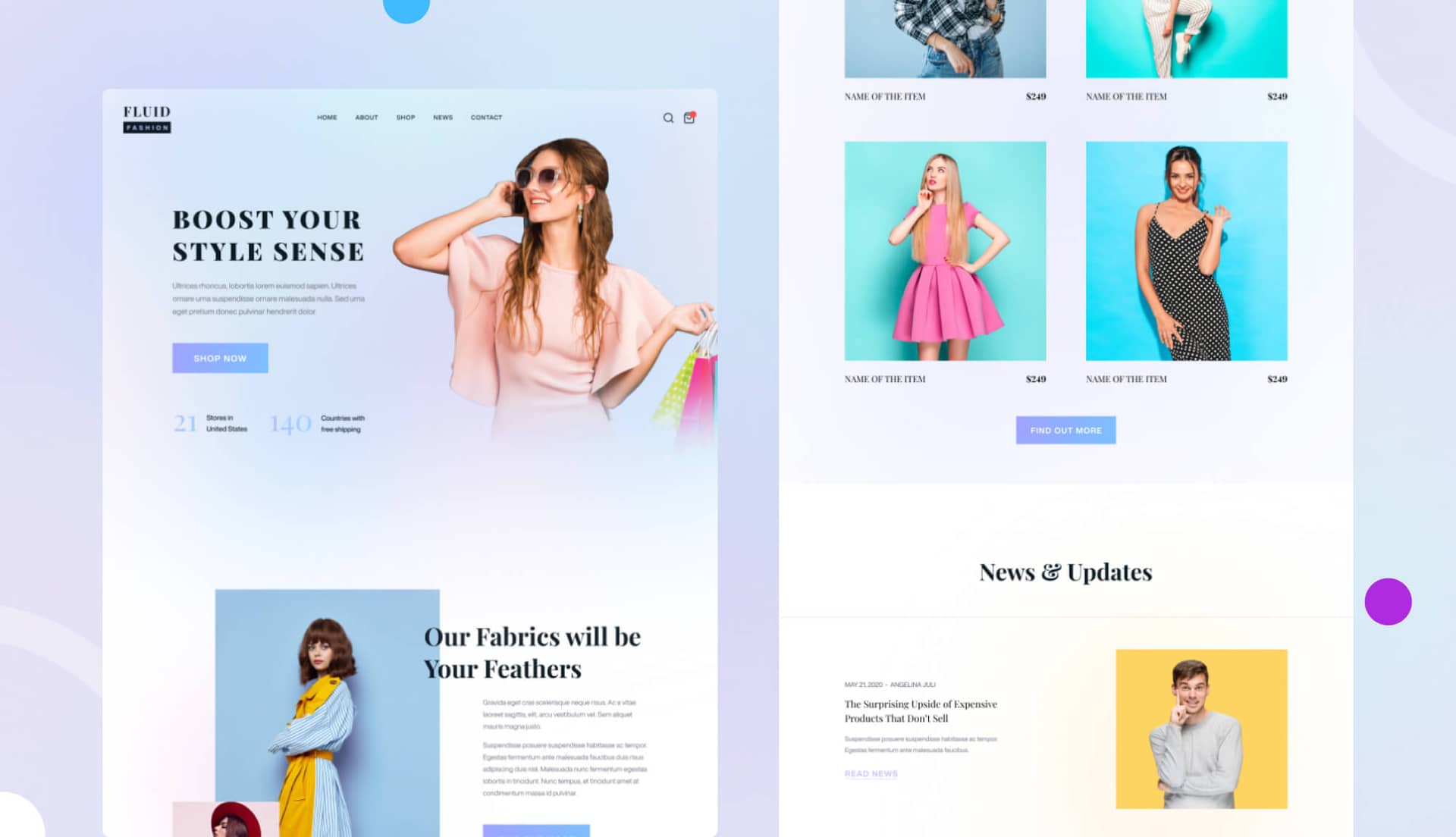 Fluid Fashion Home Page By Templately