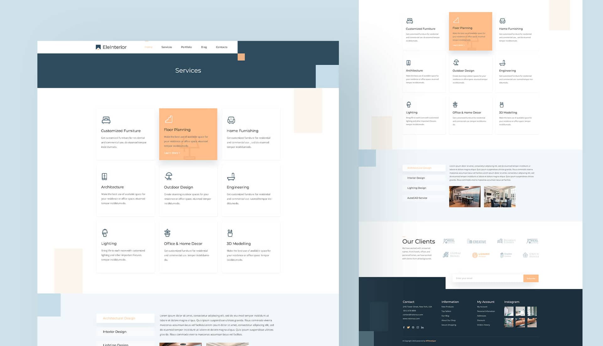 EleInterior Services Page By Templately