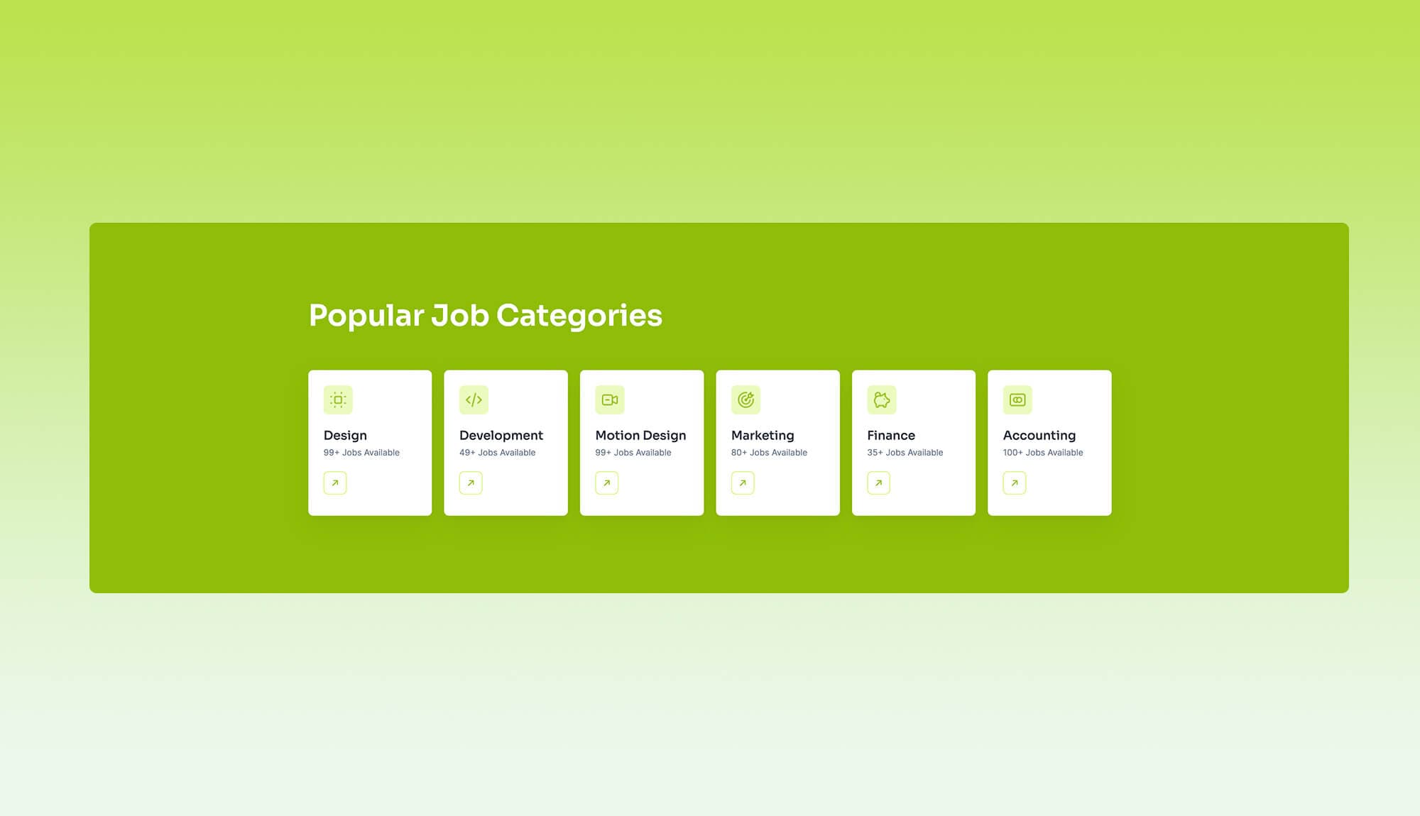 HiringFinds Job Categories Section For Gutenberg Banner